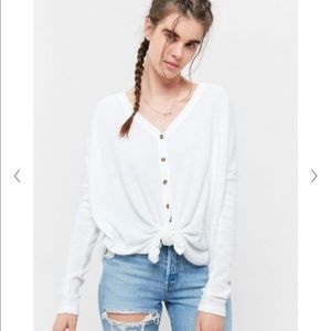 White waffle Henley